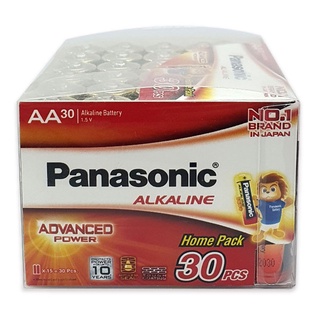 พานาโซนิค ถ่านอัลคาไลน์ ขนาด AA รุ่น LR6T แพ็ค 2 ก้อน x 15 แพ็ค101360Panasonic Alkaline Battery size AA #LR6T 2 pcs x 15