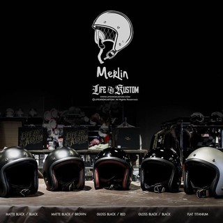 หมวกกันน็อก รุ่น Merlin (สินค้าขายดี) By Life and Kustom