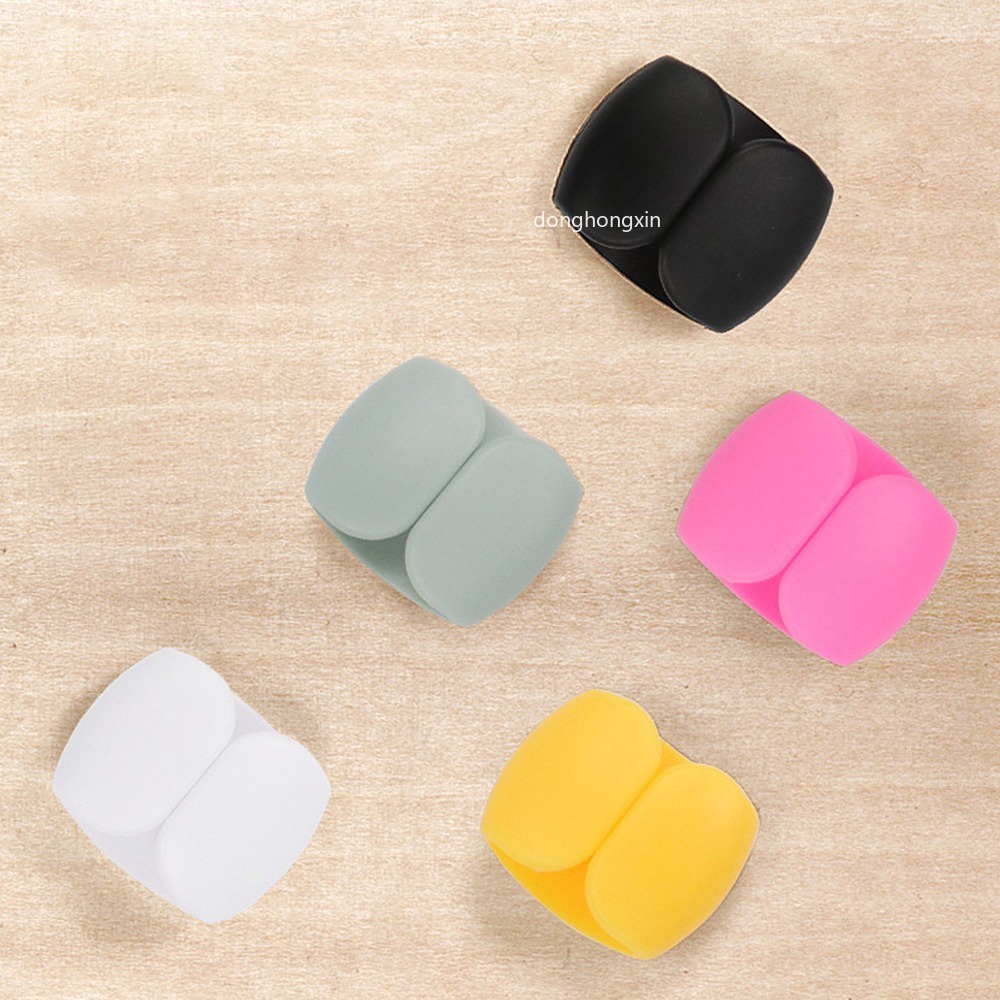 คลิปจัดเก็บสายเคเบิ้ล หูฟัง สายชาร์จ USB ทรงกลม 4 ชิ้น ราคา ถูกที่สุด ดีลบีเคเค แกลเลอรีภาพที่ 3