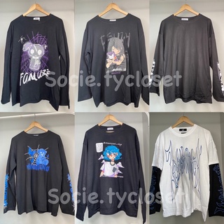 Socie.tycloset-Street T-shirtเสื้อยืดแขนยาวแนวสตีท