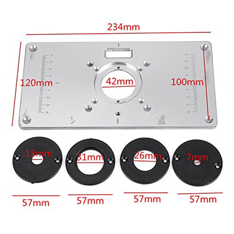 Router Table Plate 700C Aluminum Router Table Insert Plate 4 Rings