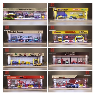 GEECHAN 1:64 Assembly Diorama Led lighting Garage RWB/JDM/Nismo/Honda/Spoon Sports