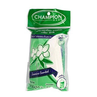 ถุงขยะม้วนกลิ่นมะลิ 18x20 นิ้ว (แพ็ค30ใบ) CHAMPION Jasmine roll garbage bag 18x20 inches (pack of 30) CHAMPION