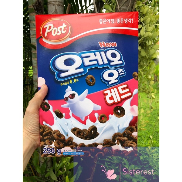 อาหารเช้า ซีเรียล Oreo O’s Red Cereal ซีเรียลโอรีโอ้ รสสตรอว์เบอร์รี่ผสมมาชเมโลว์ 250g. นำเข้าจากเกา