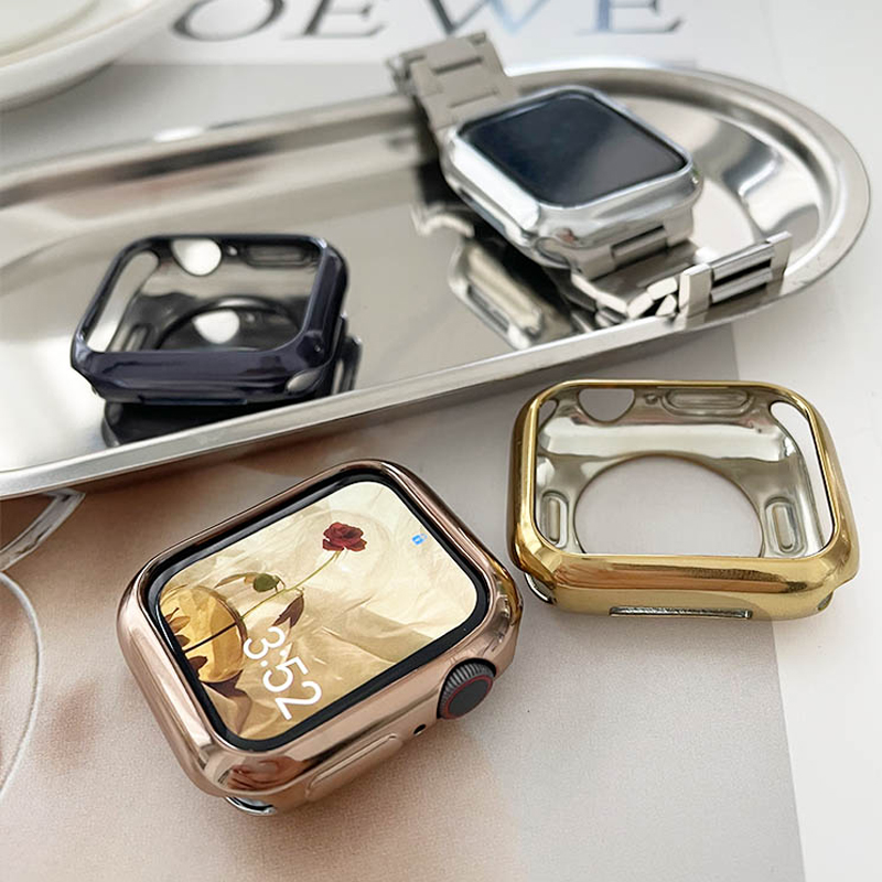 Watch Case Ultra-thin Plated Watch Case for Apple Series 3 2 1 42 38MM TPU Cover for IWatch Se 6 5 4