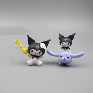 ฟิกเกอร์ Kuromi Series Kawaii Kuromi PVC ขนาดเล็ก ของเล่นสําหรับเด็ก 2 ชิ้น ต่อชุด