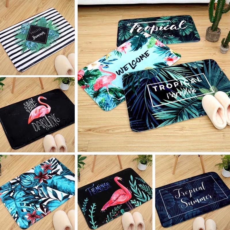 พรมเช็ดเท้า พรมปูพื้น ซับน้ำได้ดี นุ่มสบาย ด้านล่างเป็นยางกันลื่น รุ่นลายการ์ตูน#B016 - รูปที่ 2