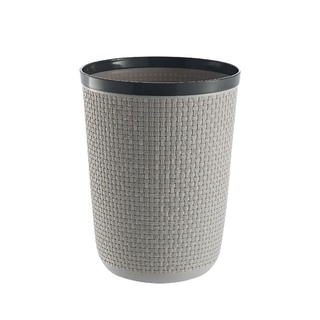 ถังขยะกลมลายสาน รุ่น HH-203 ความจุ 5 ลิตร สีเทา ถังขยะ Round Trash Can Weave Pattern, Model HH-203, Capacity 5 Liters, G