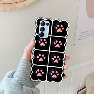 เคส-For OPPO Reno 8Z 7Z Reno 6 A54 A74 A16 A15 A93 Reno 5Pro Reno 4 A53 A31 A12 A73 A92 A52 F7 A91 A5 2020 Reno 2f F11 pro A7 A73 Reno 2 A3S F9 F7 F5 A5S A9 2020 Cat Pop Push It Bubble|DSD