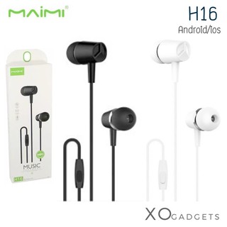 MAIMI H16 Small talk music earphone หูฟังรูเสียบ 3.5mm. หูฟัง หูฟังมีสาย หูฟัง3.5มม. (รับประกัน1ปี)