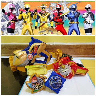 DX Ninninger Belt Buckle  &amp; Shuriken Holders พร้อม ปืน Frog Gun Gama Gama และข้อมือแปลงร่างนินนินเจอร์ Bandai Japan