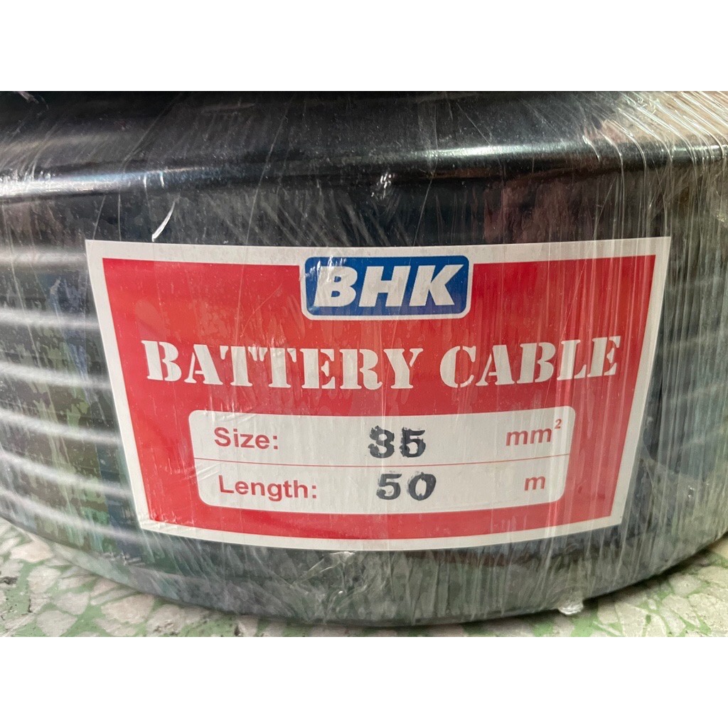 สายแบตเตอรี่ (Battery cable) 35 SQ.MM  ยี่ห้อ BHK ยกม้วน 25และ50เมตร