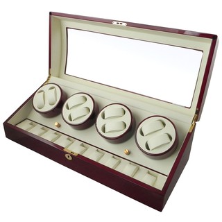 Watch Winder กล่องหมุนนาฬิกาออโตเมติก 8+9 เรือน สีน้ำตาล