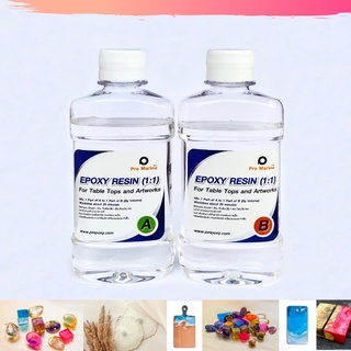 น้ำยาอีพ็อกซี่เรซิ่น แบบ 1:1  ขนาด 350 กรัม  (A= 175 g. : B= 175 g.)  Epoxy Resin for Table Tops and Artworks