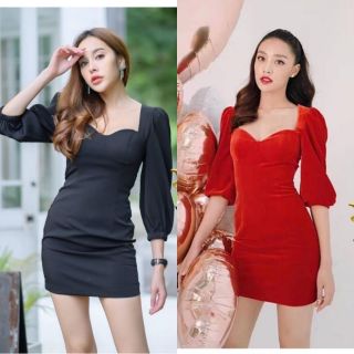 👗👗 : เดรสแขนยาว5ส่วน ทรงเข้ารูป สวย เรียบหรู ดูไฮโซสุด