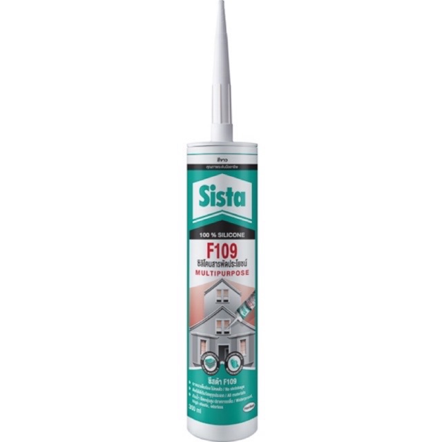 ซีสต้า F109 ยาแนวซิลิโคน สารพัดประโยชน์(มีราคาส่ง) Sista F109 Multipurpose Silicone Sealant สีขาว,ดำ