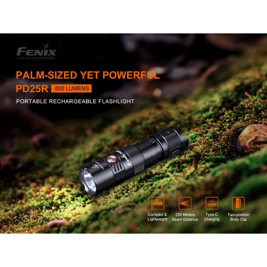 ไฟฉาย Fenix PD25R Rechargeable EDC Flashlight : สินค้ารับประกัน 3 ปี