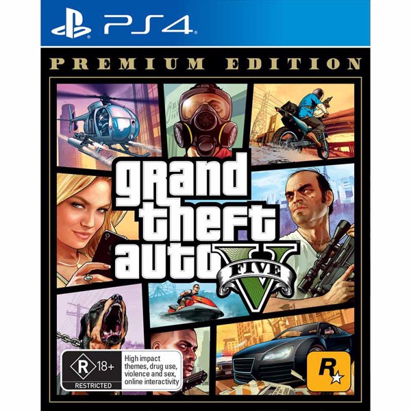 PlayStation 4: GTA V / Grand Theft Auto V: Premium Online Edition (R1) English เหมือนเกม มือหนึ่ง มื