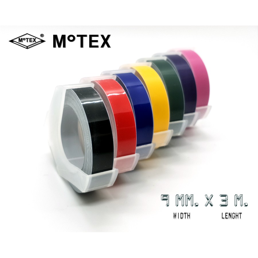 เทปปั๊มอักษรนูน Motex ขนาด 9 มม.x 3 ม.