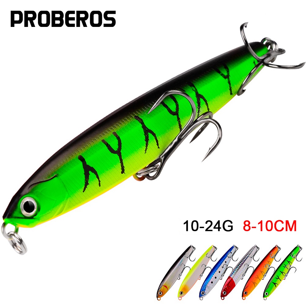 Pro BEROS 1PC Sinking Minnow เหยื่อตกปลา 10-14-18-24g Pike Carkbait Wobbler Swimbait เหยื่อแข็งประดิษฐ์ตะกั่วล่อ