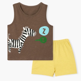 Unifriend Thailand เสื้อกล้ามเด็ก และกางเกงขาสั้น (เซท) รุ่น 22ss/Slub Sleeveless set - Zebra