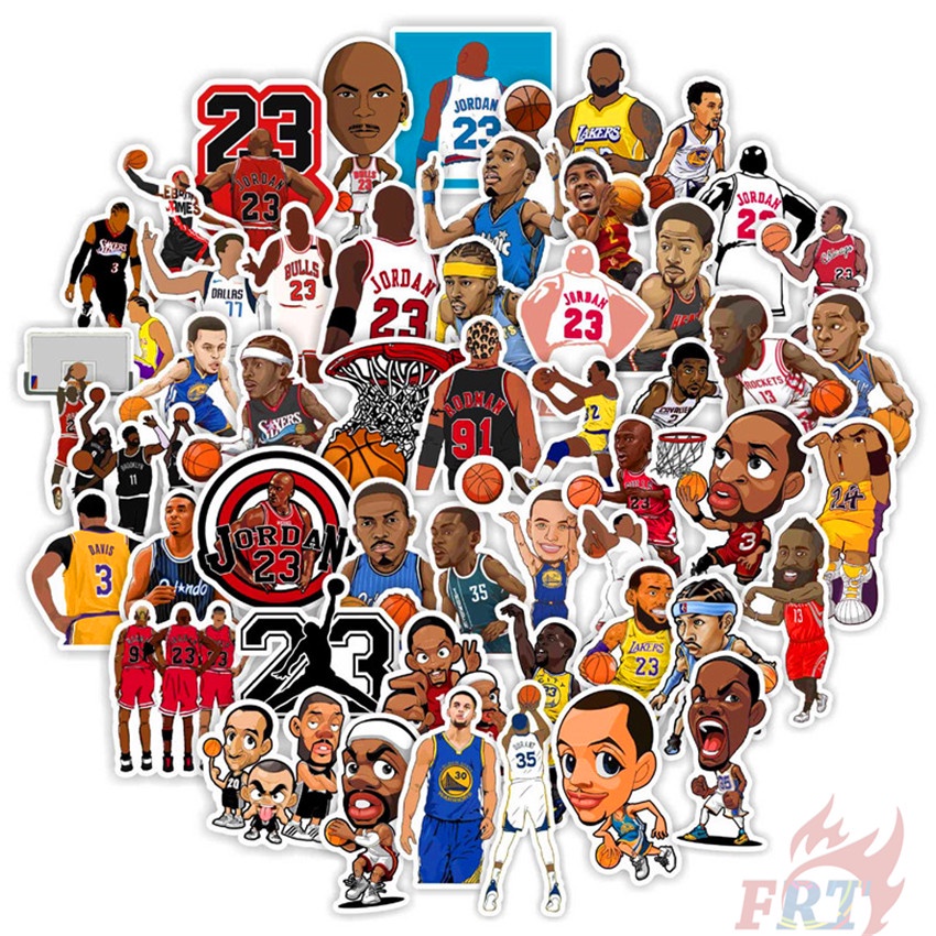 NBA Superstar Mixed Sports Series 04 สติ๊กเกอร์ 50Pcs/Set James Curry Harden Professional Basketball Player Waterproof DIY Fashion Decals Doodle สติ๊กเกอร์