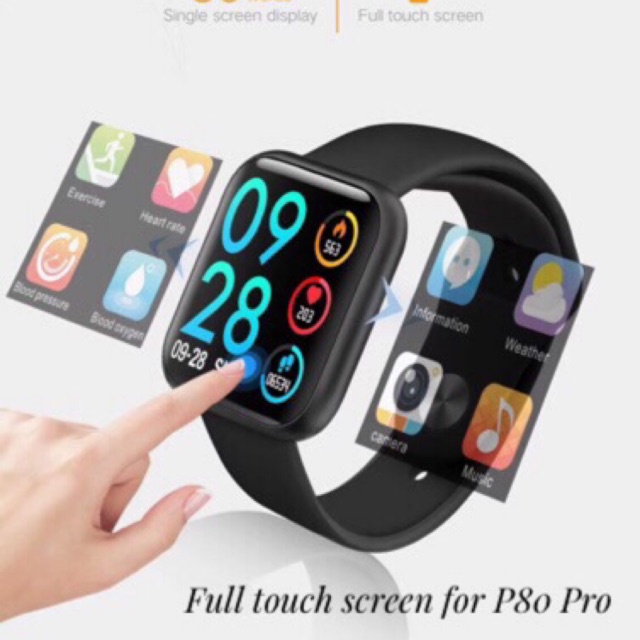 [11SHOPFASHLO ลด100.-]แถมฟิล์ม Smart watch P80 Pro P70 Pro ประกัน 1 เดือน เก็บเงินปลายทาง ฟรีกล่อง สายยาง และสายสแตนเลส