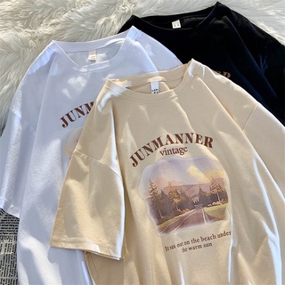 เสื้อโอเวอร์ไซส์ JUNMANNER💙🤍🖤 เสื้อยืด เสื้อแขนสั้น