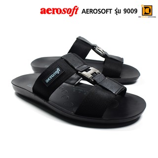 Aerosoft MG 9009 รองเท้าแตะแบบสวม สำหรับผู้ชาย แอโร่ซอฟ สีดำ Size (38-44) ของแท้ 100%