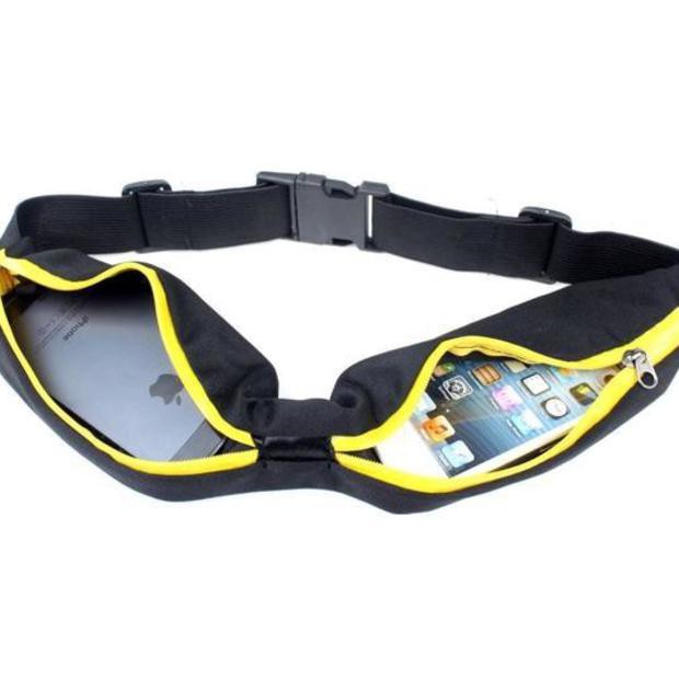Hot POCKET SMART BELT 2 POCKETS RUNNING SPORT ELASTIC BELT BIKE RUNNING BAG!!