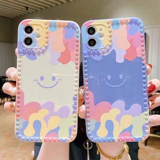 989 เคส โทรศัพท์ เคส หน้ายิ้มตรงกลางพาสเทล/ม่วงชมพูเหลือง