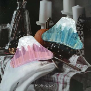 Pink Blue Mount Fuji Cute Hair Claws : ที่ หนีบผม ภูเขา ไฟ ฟูจิ สีชมพู ฟ้า น่ารัก