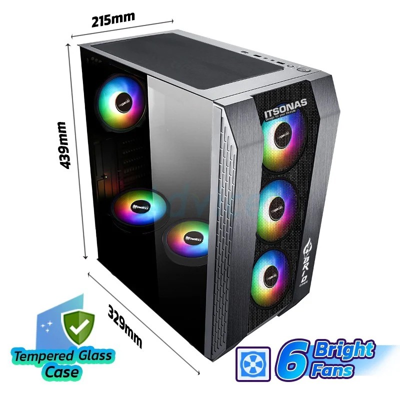 ATX CASE (NP) ITSONAS HYBRID RGB TG(BLACK)(By Shopee SuperIphone1234 ...