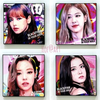 BLACKPINK #1 แบล็คพิงก์ K pop รูปภาพ​ติด​ผนัง​ pop art Lisa ลิซ่า Jisoo, Rose, Jennie ของขวัญ กรอบรูป​ โปสเตอร์ เกาหลี