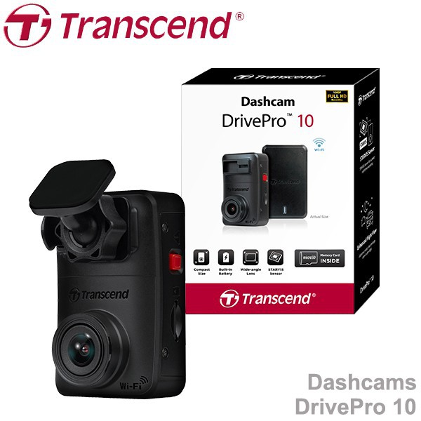 Transcend DrivePro 10 WiFi กล้องติดรถยนต์ กล้องหน้ารถ (TS-DP10A-32G) แถมขายึดโทรศัพท์มือถึอในรถยนต์ รับประกัน 2 ปี