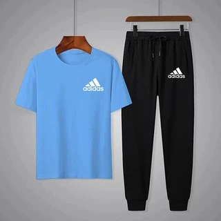 ** BK303+KU303**ชุดเซ็ตเสื้อยืดแขนสั้นสกรีนลาย+กางเกงขาจั๊มทรงออกกำลังกาย ชุดปลายเวท ใส่ได้ทั้งหญิงและชาย*ปลีก-ส่ง*
