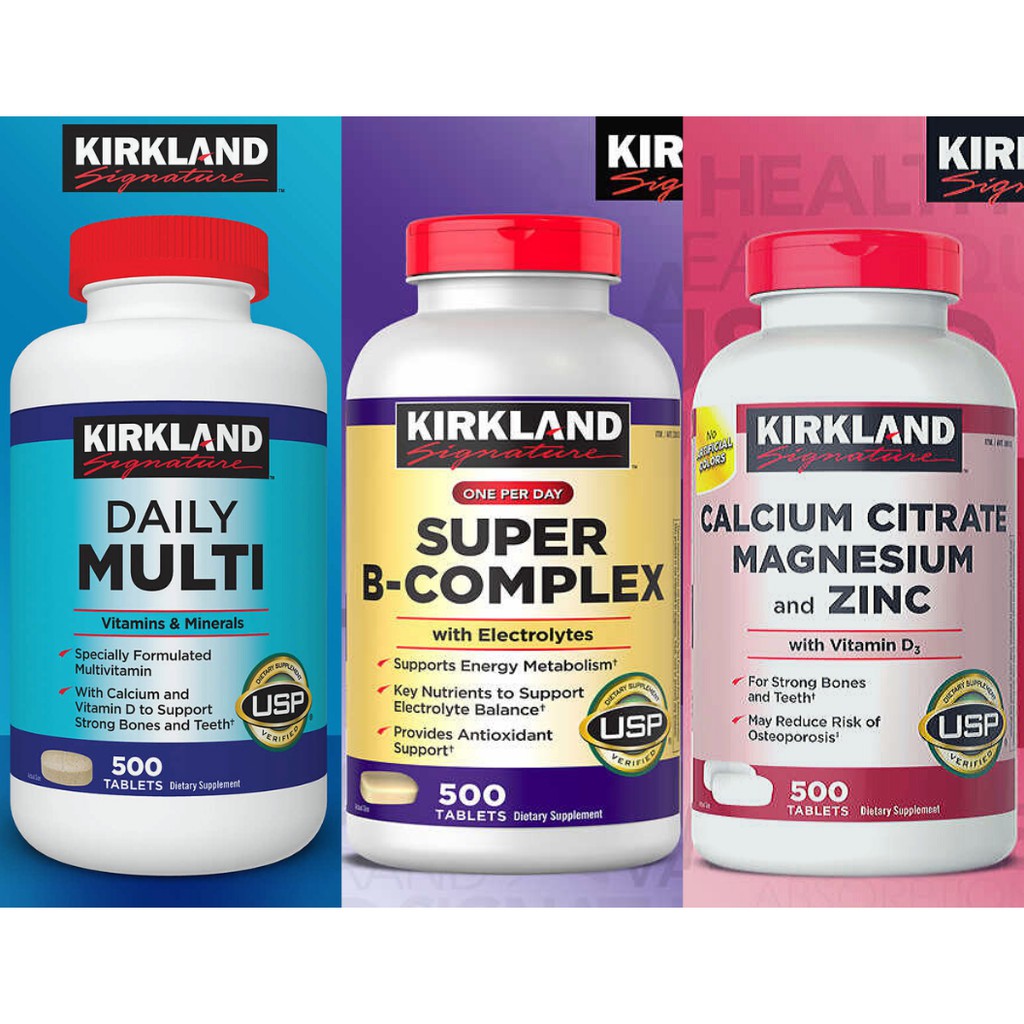 Kirkland Daily Multi 500 เม็ด / Kirkland Super B Complex 500 เม็ด