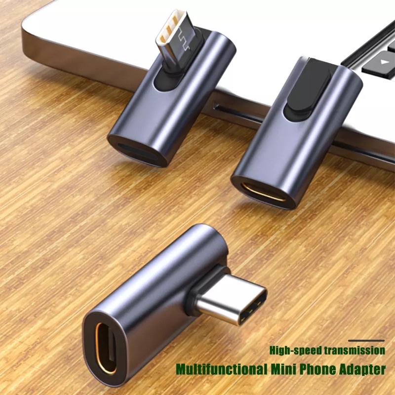 อะแดปเตอร์โทรศัพท์มือถือ USB-A ถึง Type-C และ Type-C To Type-C สาย 5V 2.1A ชาร์จข้อมูลข้อศอกสายแปลงส