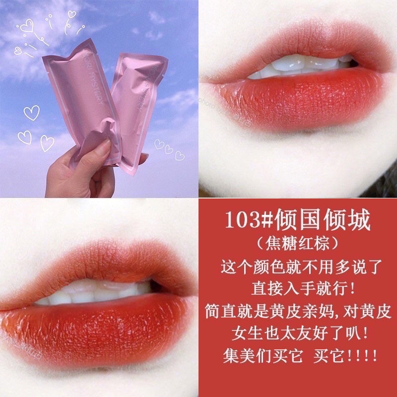 🧚🏻‍♀️(สินค้าใหม่)!!!Mori mystery Lipstick ลิปสติก กันน้ำ เนื้อแมทแบบ ให้ความชุ่มชื้น