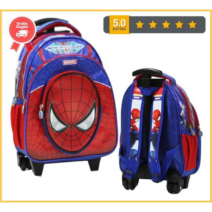 Spiderman Kindergarten & Pg School Trolley Bag ทําจากฟองน้ํากันน้ํา Jneny789