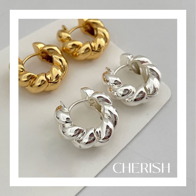 [silver 925S][CHERISHxMIHREH] ต่างหูทำจากเงิน s925 สีเงิน งานจริงสวยมากๆ สไตล์มินิมอล [CR15]