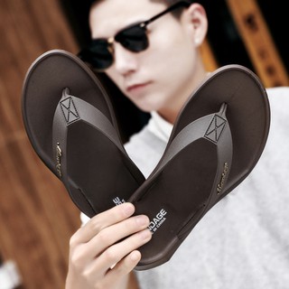 Ready Stock!!!รองเท้าแตะพื้นนุ่มเบาสไตล์เกาหลี Black color Mens Washing Slippers Classic Casual  Slippers