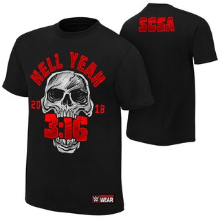 Stone Cold Steve Austin Hell Yeah เสื้อ WWE เสื้อยืด เสื้อมวยปล้ำ มวยปล้ำ