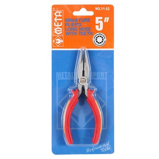 คีมปากแหลม META VR 91487 5 นิ้ว 5" META VR 91487 LONG NOSE PLIER