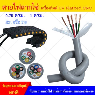 สายไฟลากโซ่ 4เส้น คุณภาพสูง สำหรับ เครื่องพิมพ์ UV Flatbed CNC แขนกลหุ่นยนต์โรบอท เครื่องต่างๆ
