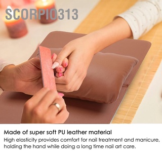 Scorpio313  หมอนรองมือ หนัง PU นิ่ม ถอดออกได้ ซักได้ พร้อมแผ่นรองโต๊ะทําเล็บ พับได้ 3 สี