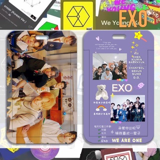 กระเป๋าใส่บัตรเครดิต บัตรเครดิต บัตรธนาคาร ป้องกันรอย ลาย K-pop EXO สําหรับนักเรียน