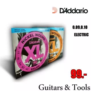 🎸สายกีตาร์ไฟฟ้า0.09และ0.10🔥ราคาถูก คุณภาพดี🔥 D'addario EXL🎉บริการเก็บปลายทาง
