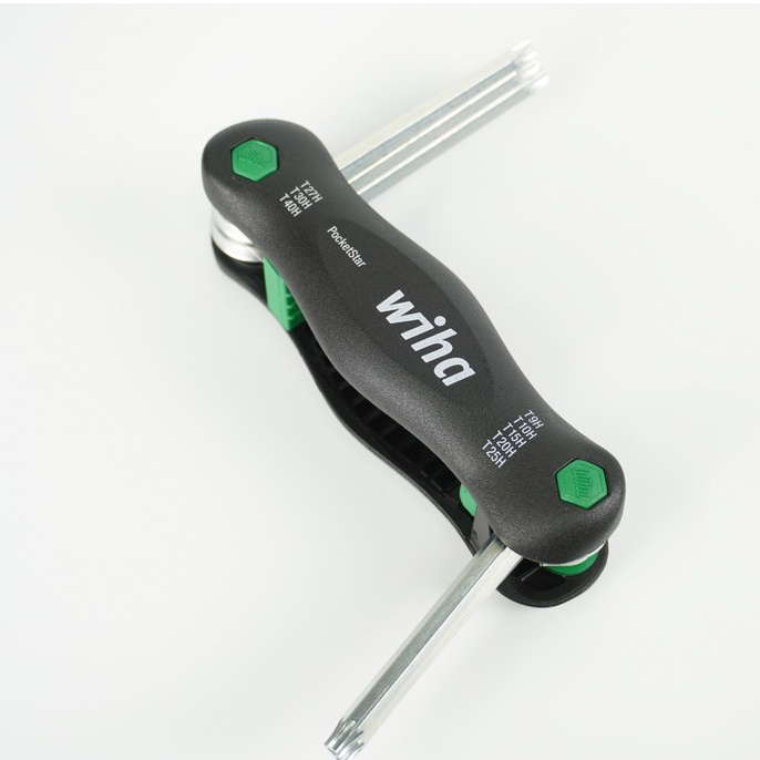 Wiha ประแจพับ ไขควงพับ หัวทอร์คTorx หัวดาว (มีรู) 8 ชิ้น เบอร์ T9H T10H T15H T20H T25H T27H T30H T40