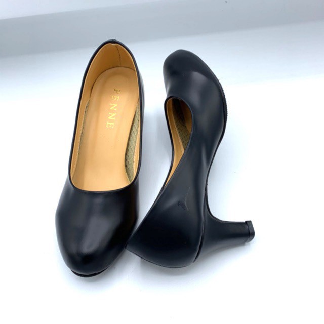 รองเท้าส้นสูง☜❀Penne/Dosika รองเท้าผู้หญิงคัชชูนักศึกษา/ทำงานมีส้นหัวมน สีดำ ไซส์ 36-41 สูง 2 นิ้ว สินค้าพร้อมส่ง!